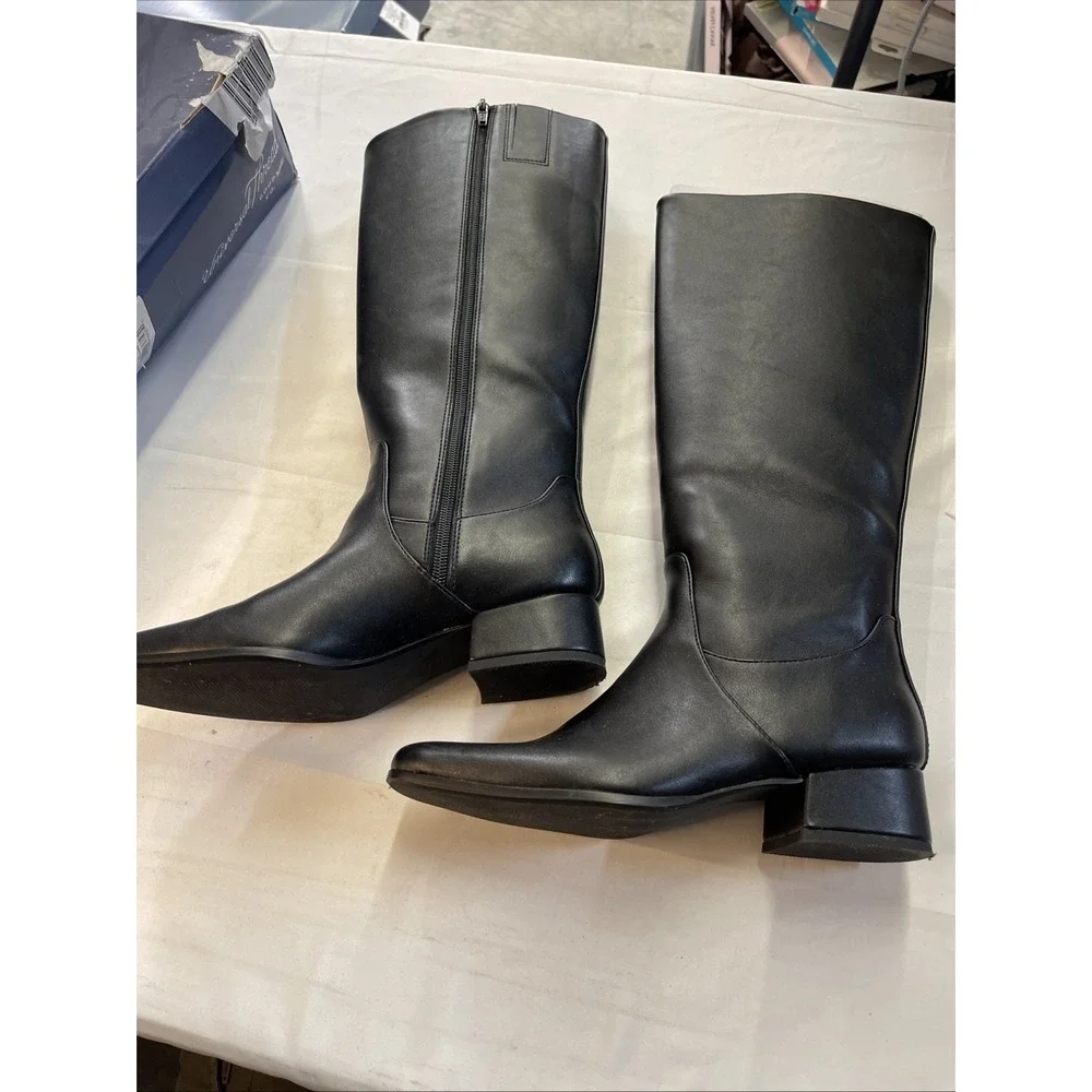 Universal Thread Womens Black Square Toe Knee High Tall Dress RHI Boots Size 7